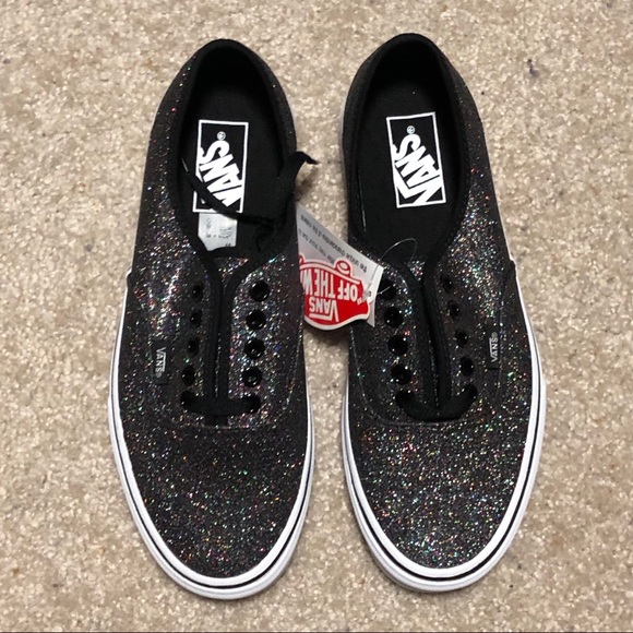 vans glitter rainbow black